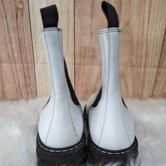 New Womens Marc Fisher LTD Patrick White Leather Platform Chelsea Boots Size 7.5 - Picture 3 of 9